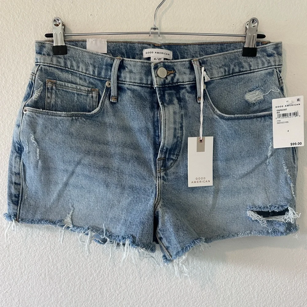 NWT Good American Cut off Jean Shorts